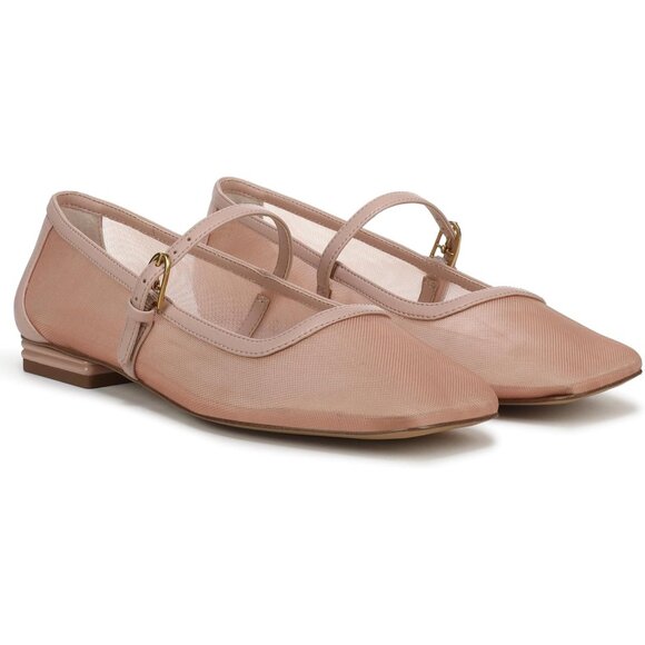 Franco Sarto Womens Ballet Pink Mesh Fabric Tinsley Mary Jane Ballet Flats - Picture 7 of 9